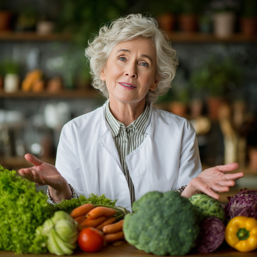 Диетолог консултира възрастен човек